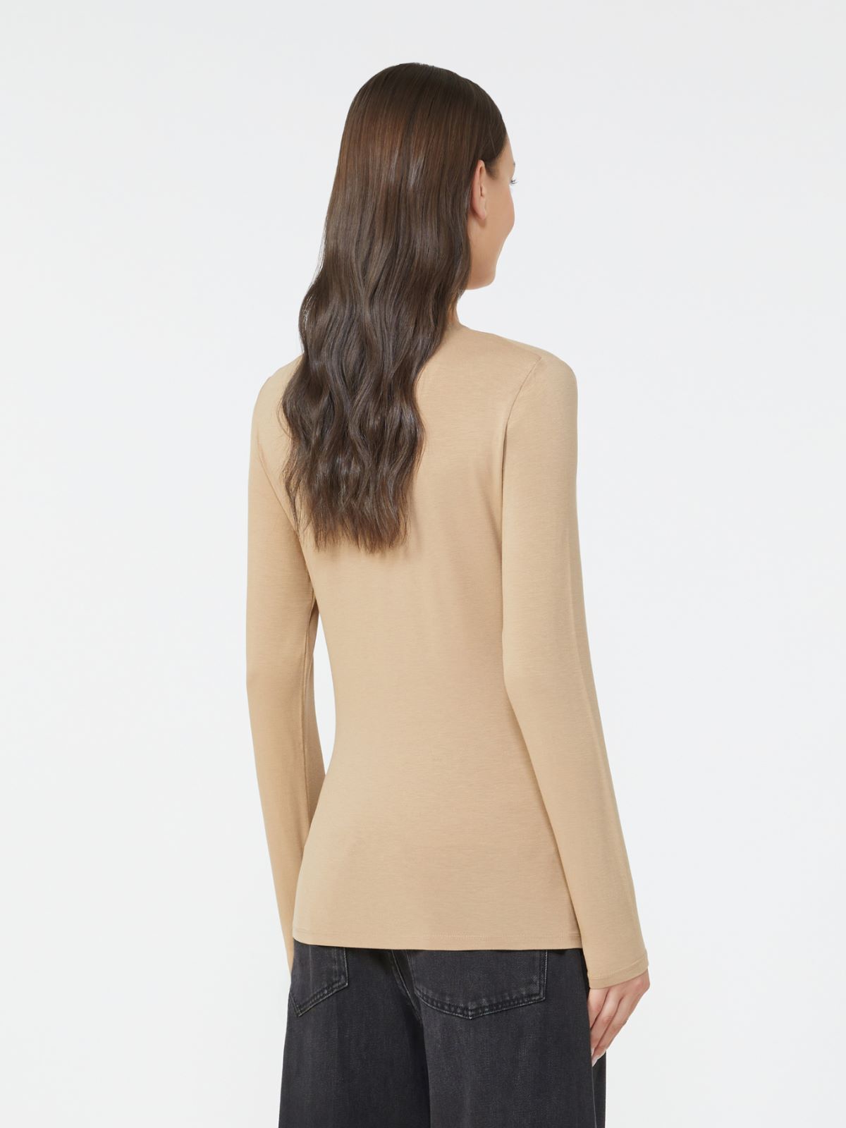 Stretch jersey basic T-shirt - CAMEL - Weekend - 3