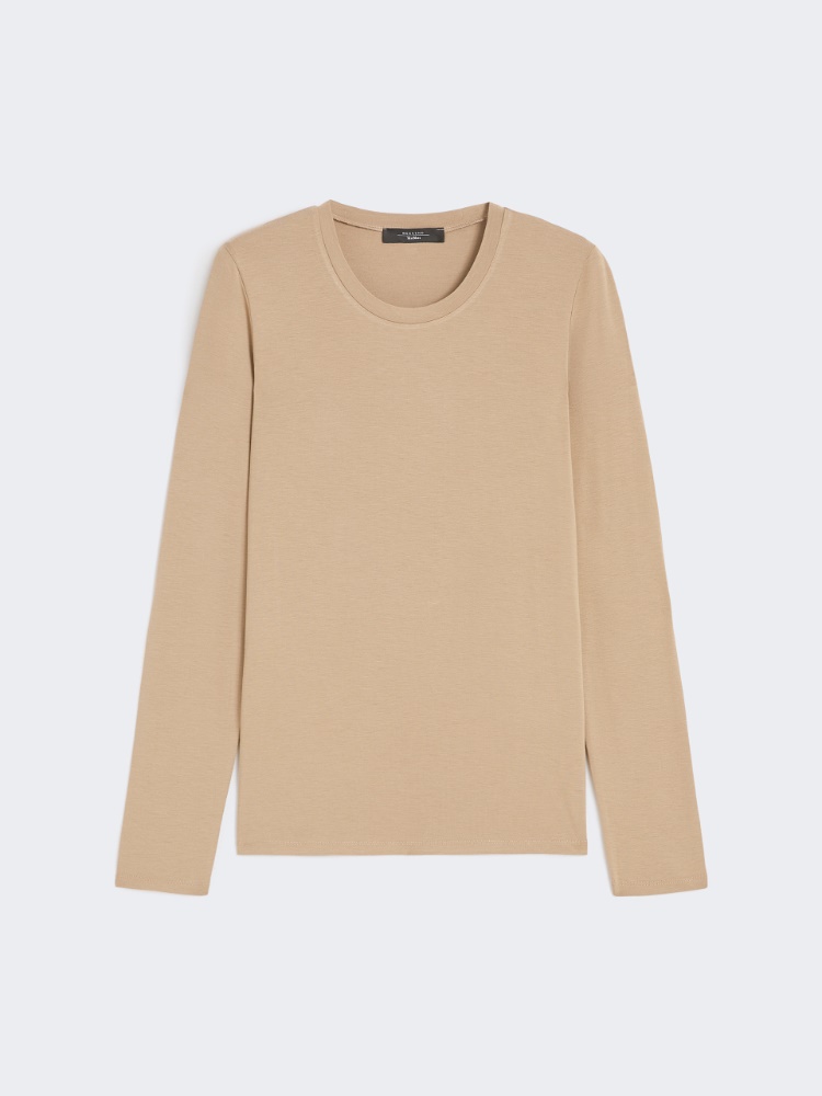 Stretch jersey basic T-shirt - CAMEL - Weekend - 6