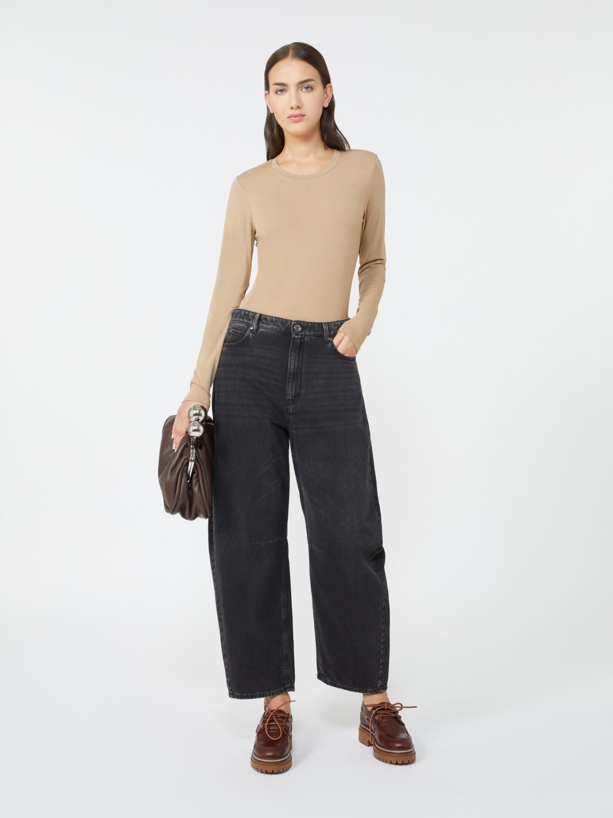 Stretch jersey basic T-shirt - CAMEL - Weekend