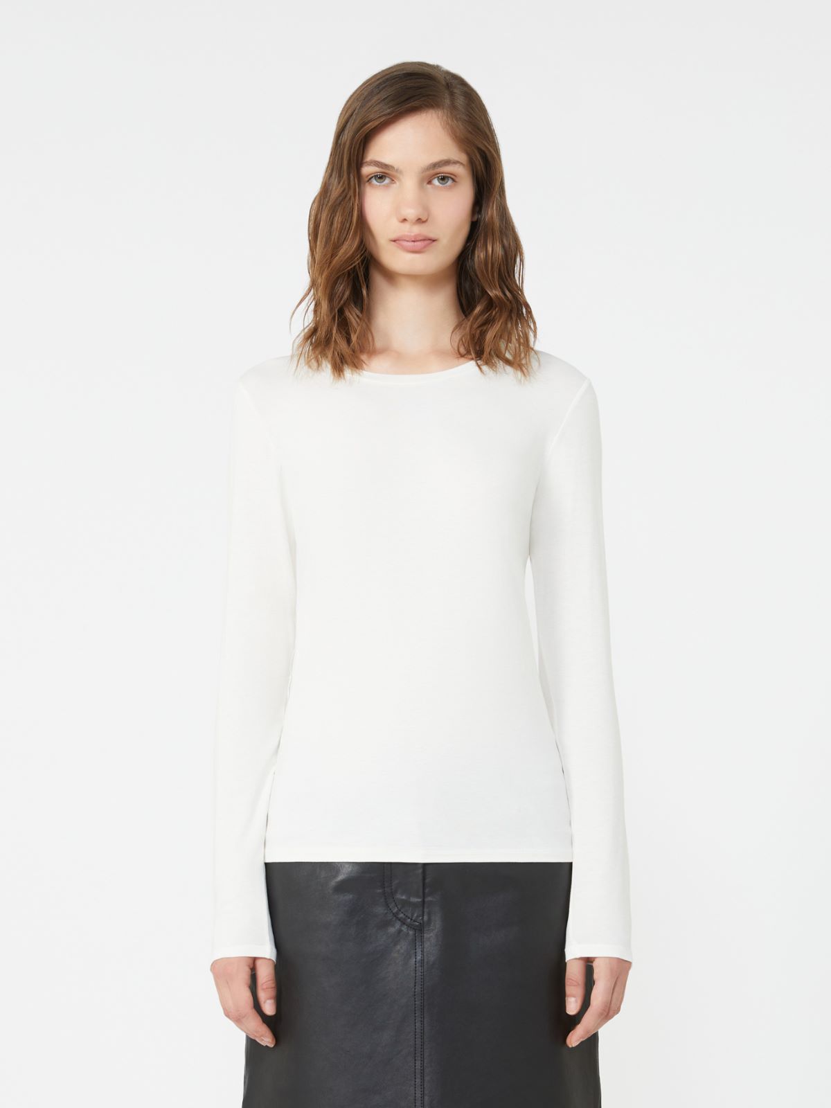 Stretch jersey basic T-shirt - ECRU - Weekend - 2