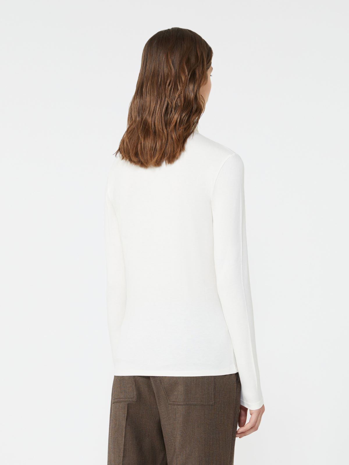 Stretch jersey basic T-shirt - ECRU - Weekend - 3