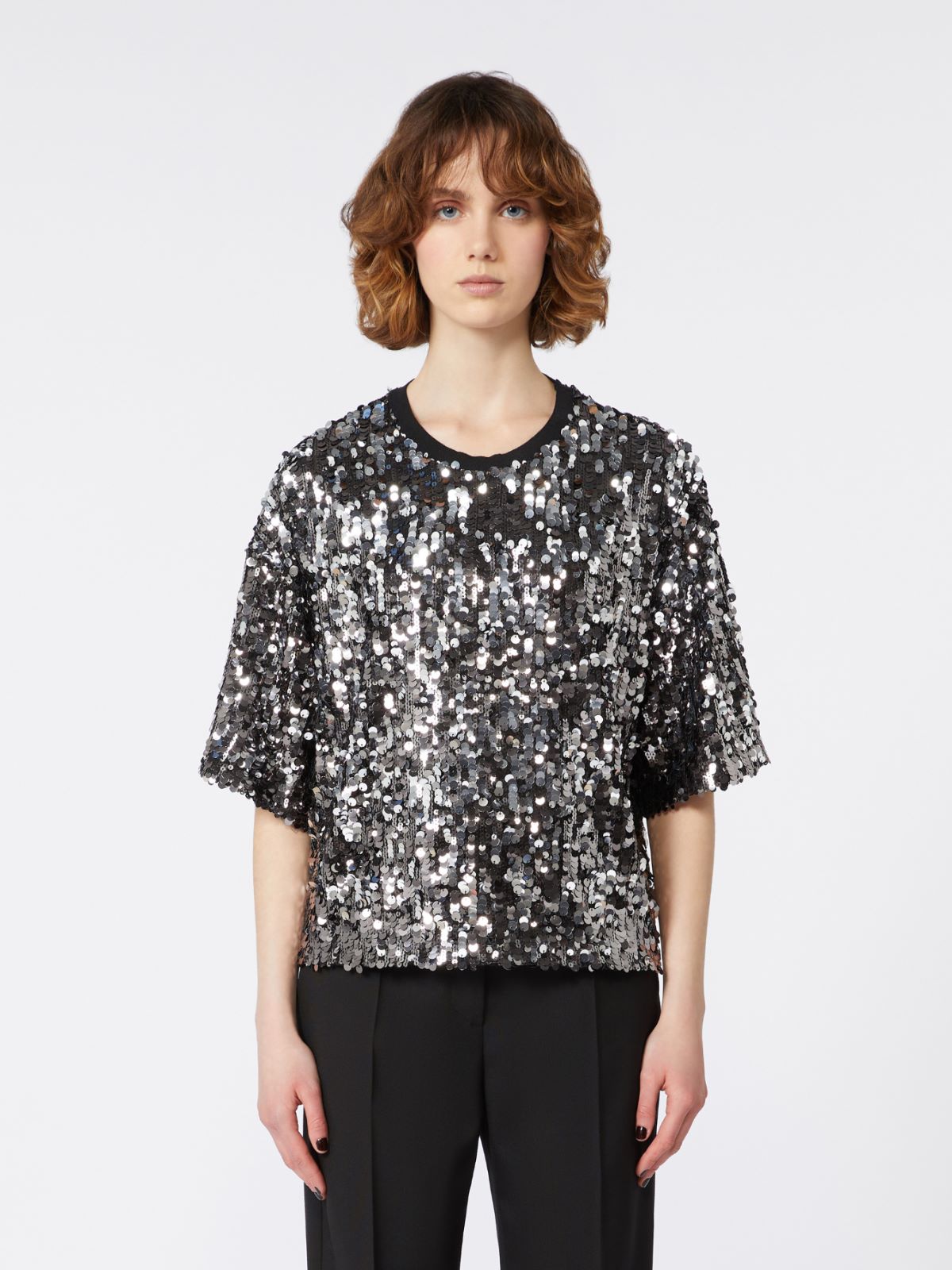 Tulle and sequin top - BLACK - Weekend - 2