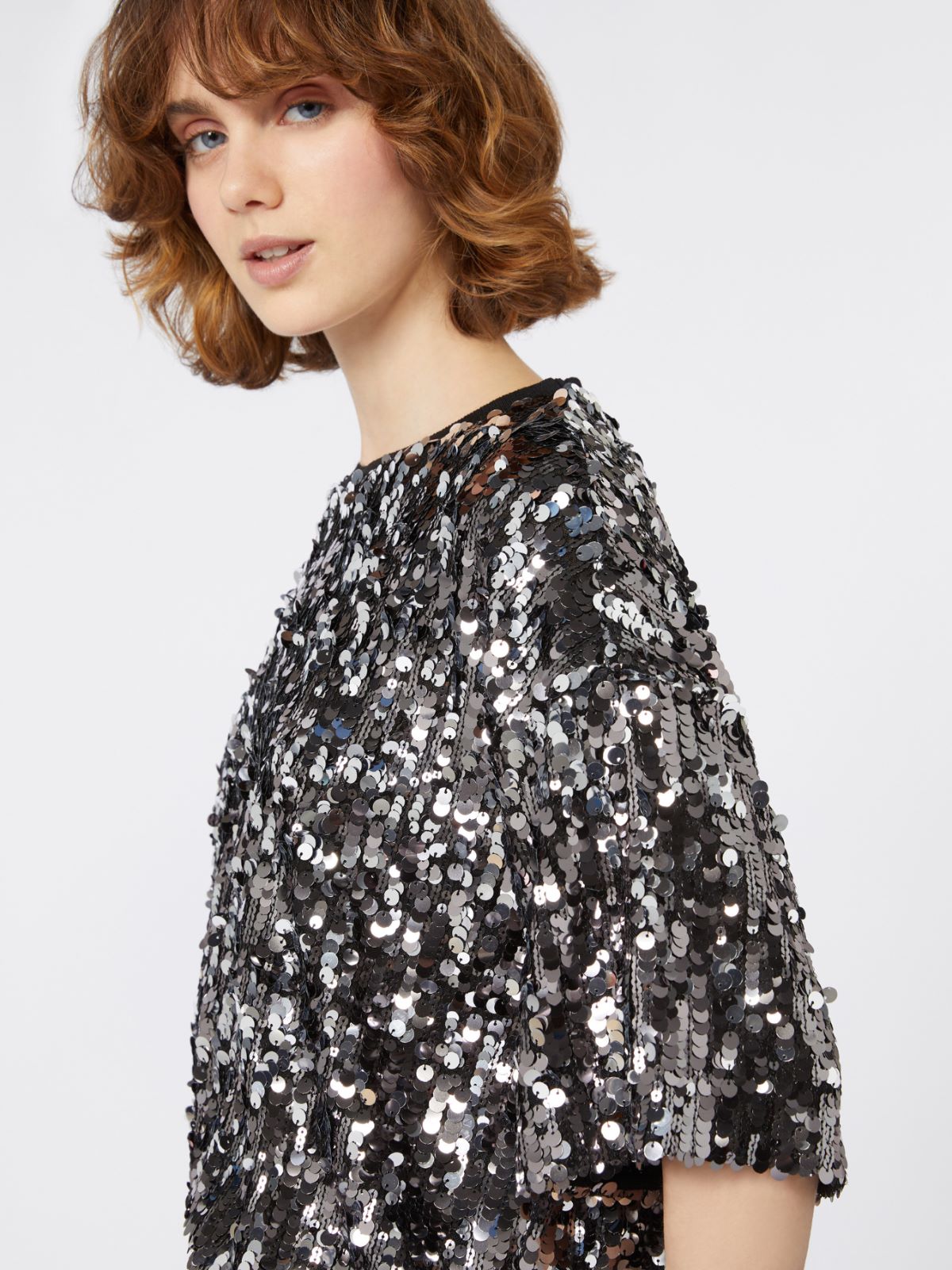 Tulle and sequin top - BLACK - Weekend - 5