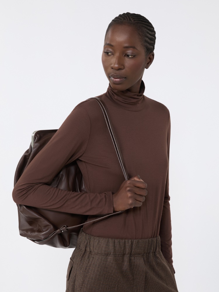 Stretch viscose turtleneck - CHOCOLATE - Weekend