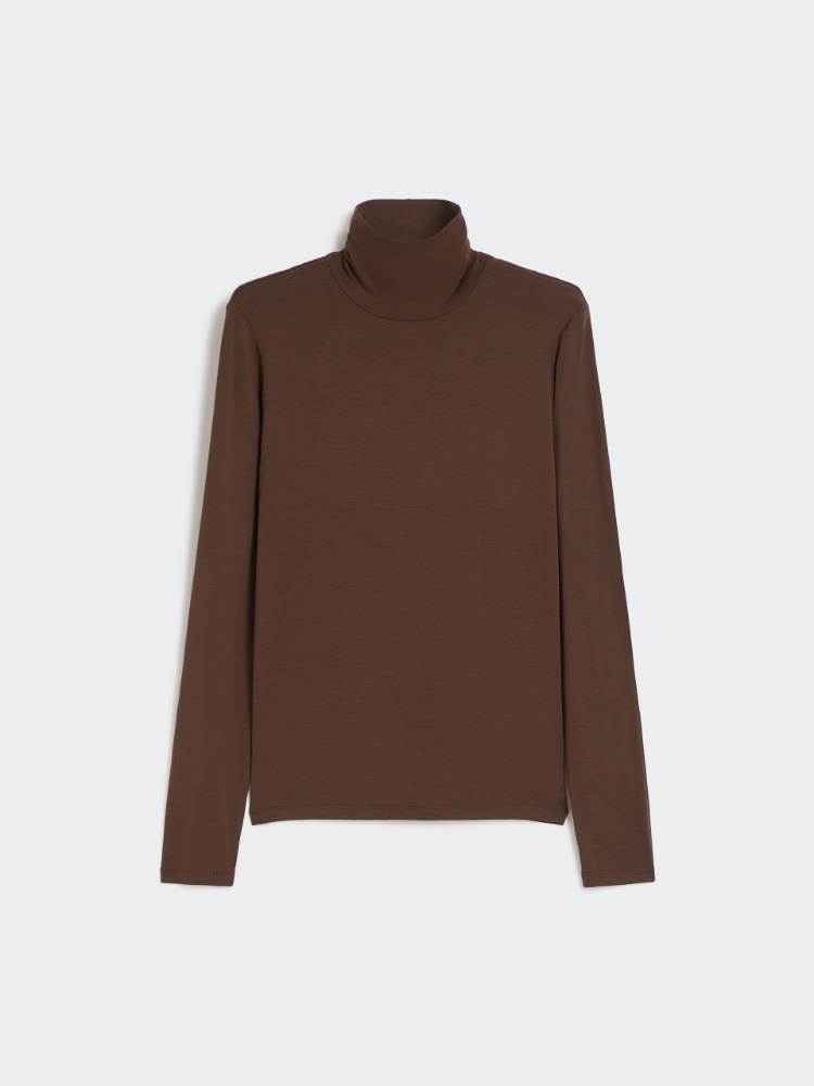 Stretch viscose turtleneck - CHOCOLATE - Weekend - 2