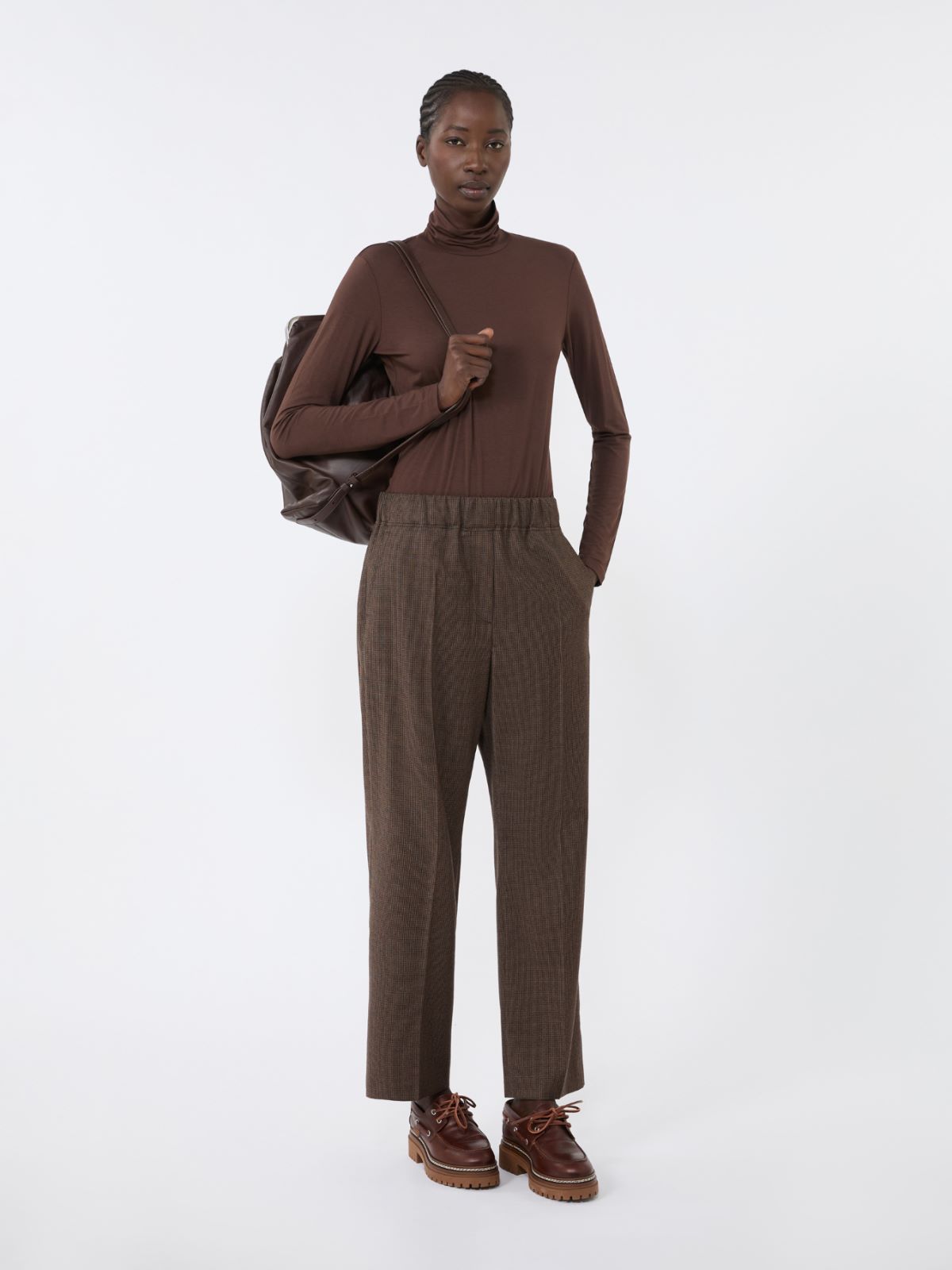 Stretch viscose turtleneck - CHOCOLATE - Weekend