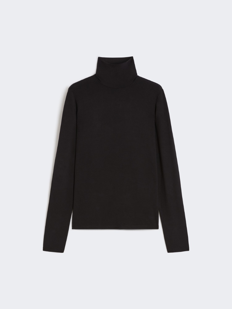 Stretch viscose turtleneck - BLACK - Weekend