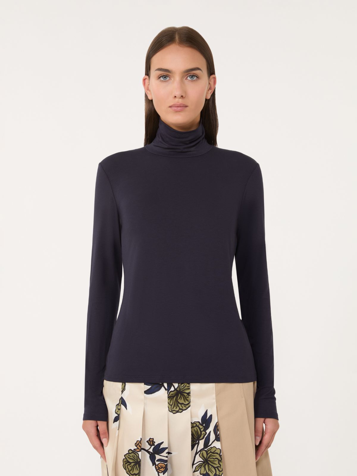 Stretch viscose turtleneck - NAVY - Weekend - 2