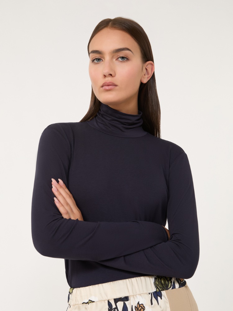 Stretch viscose turtleneck - NAVY - Weekend