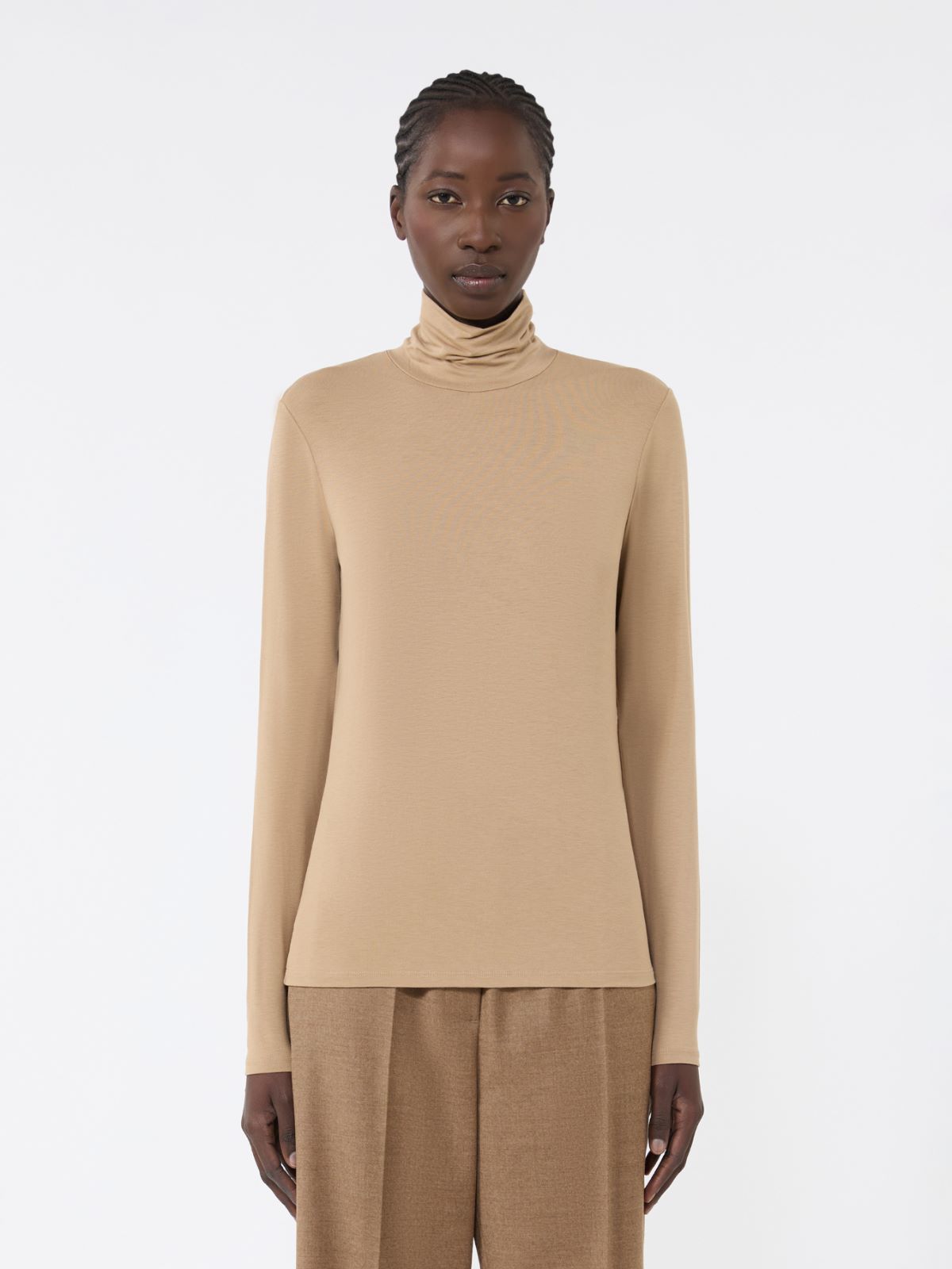 Stretch viscose turtleneck - CAMEL - Weekend - 2