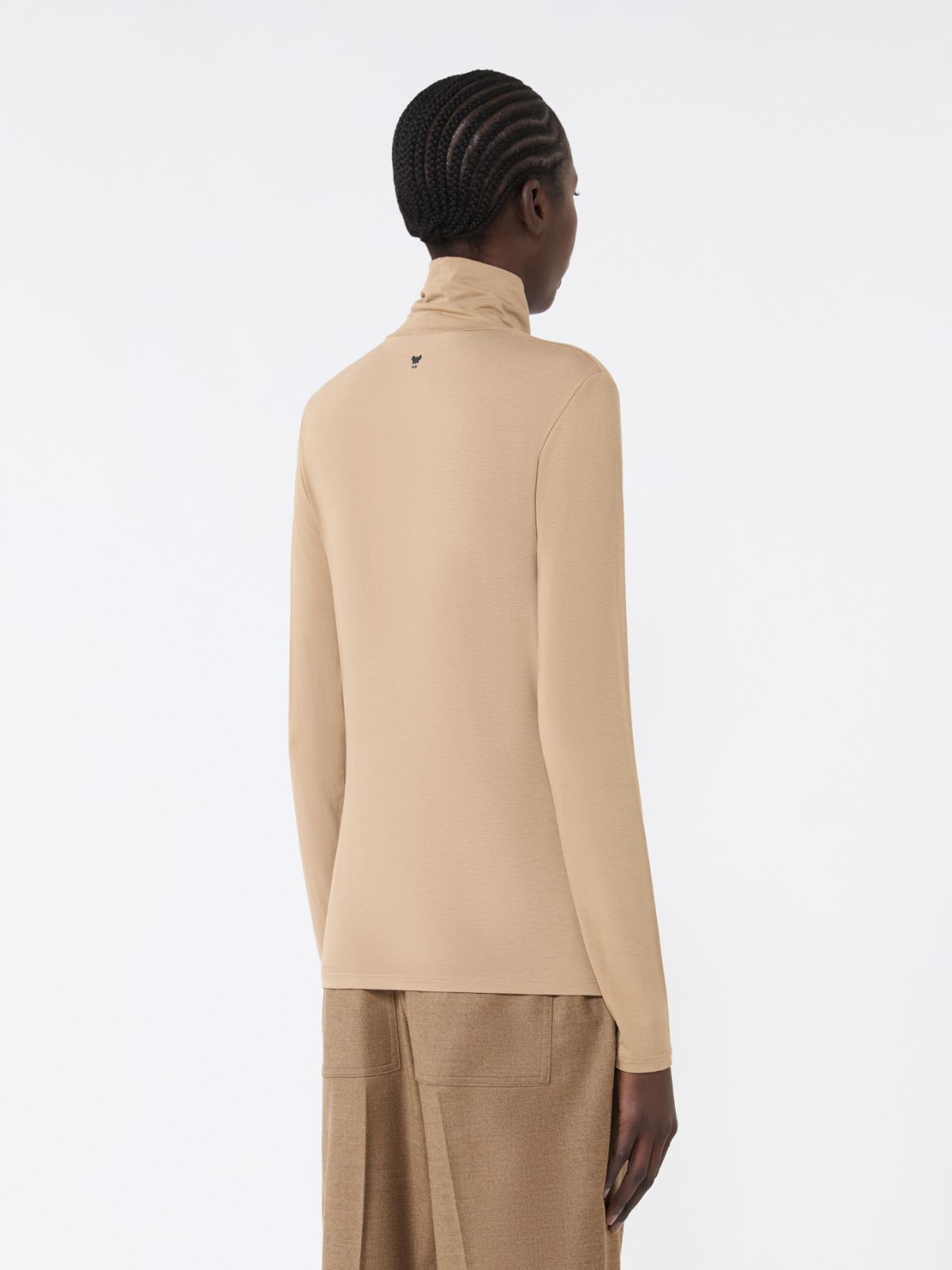 Stretch viscose turtleneck - CAMEL - Weekend - 3