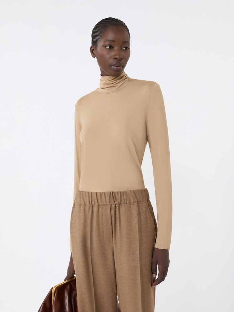 Stretch viscose turtleneck - CAMEL - Weekend