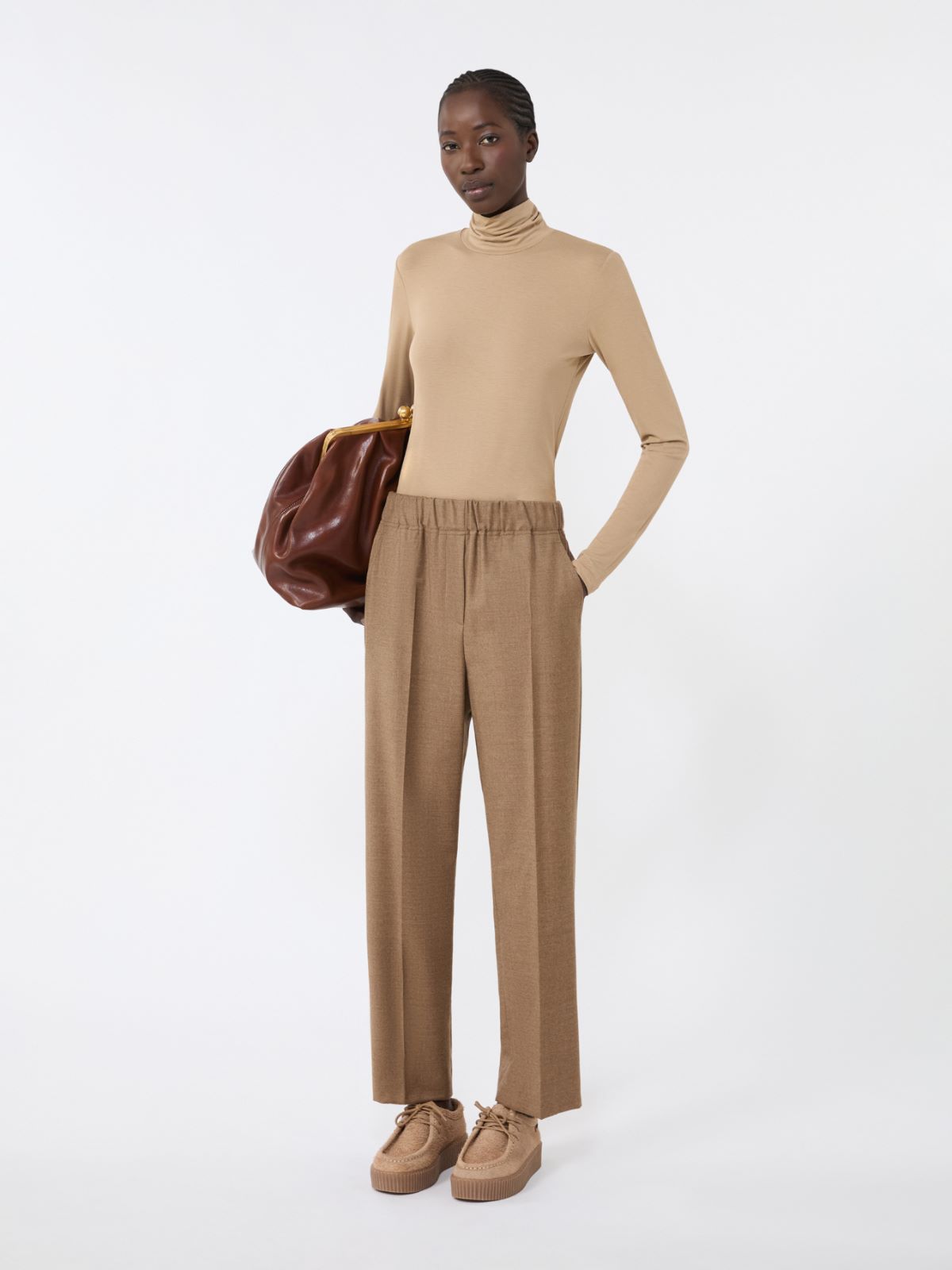 Stretch viscose turtleneck - CAMEL - Weekend