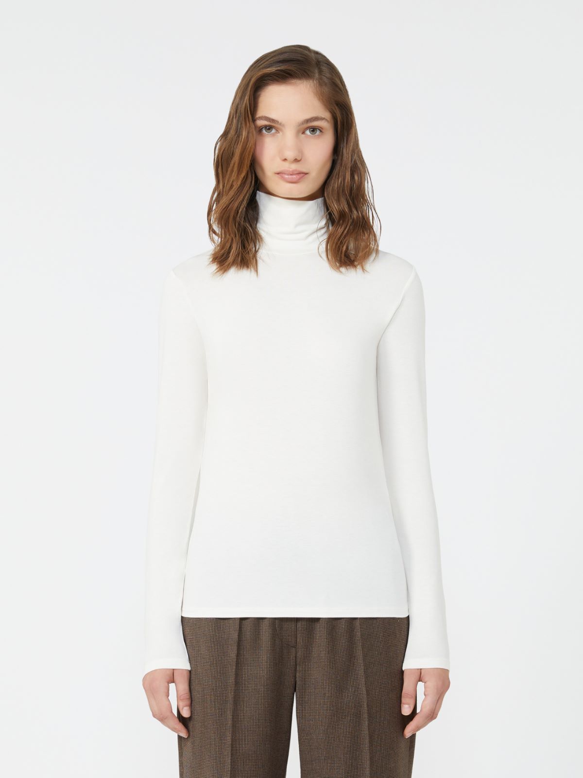 Stretch viscose turtleneck - ECRU - Weekend - 2
