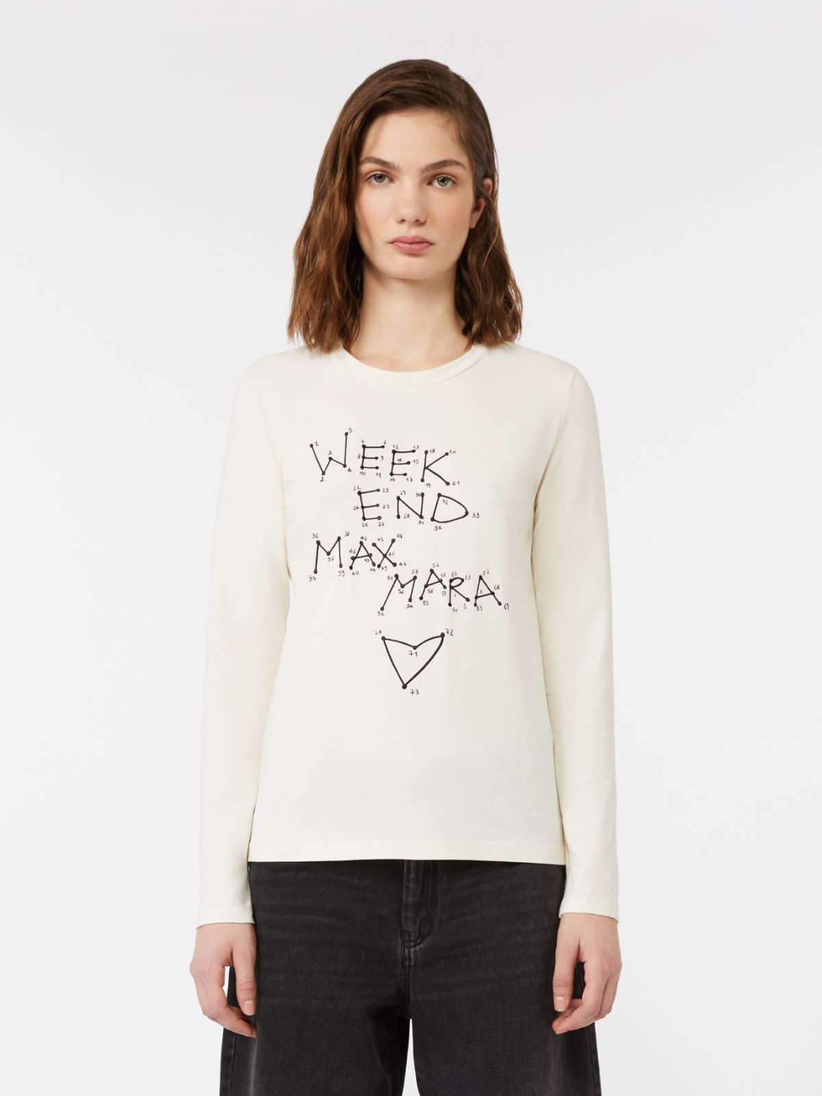 Fitted stretch jersey T-shirt - ECRU - Weekend - 2