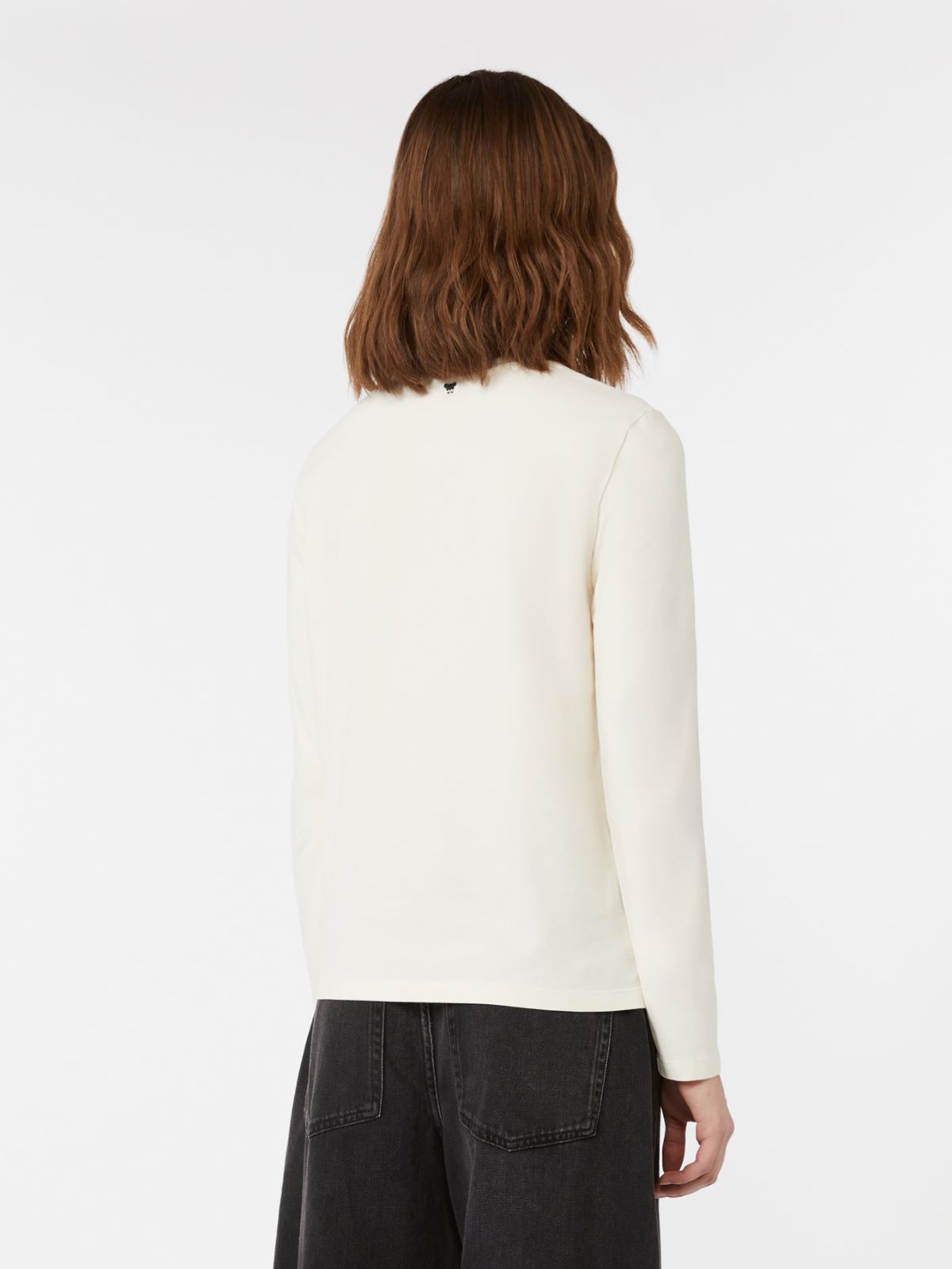 Fitted stretch jersey T-shirt - ECRU - Weekend - 3