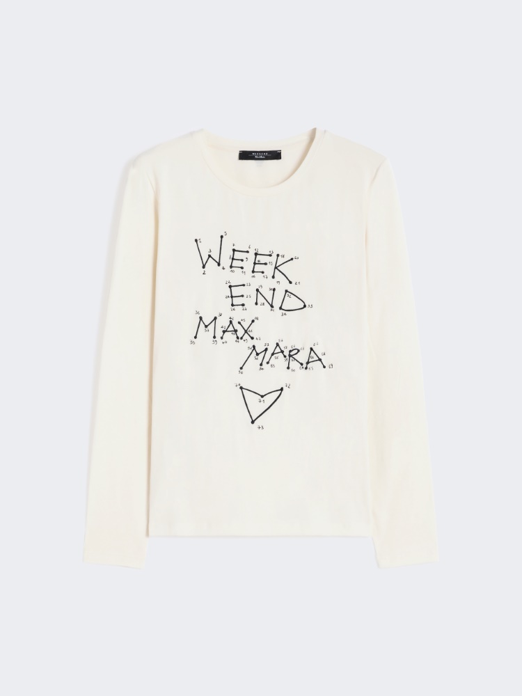 Fitted stretch jersey T-shirt - ECRU - Weekend - 6