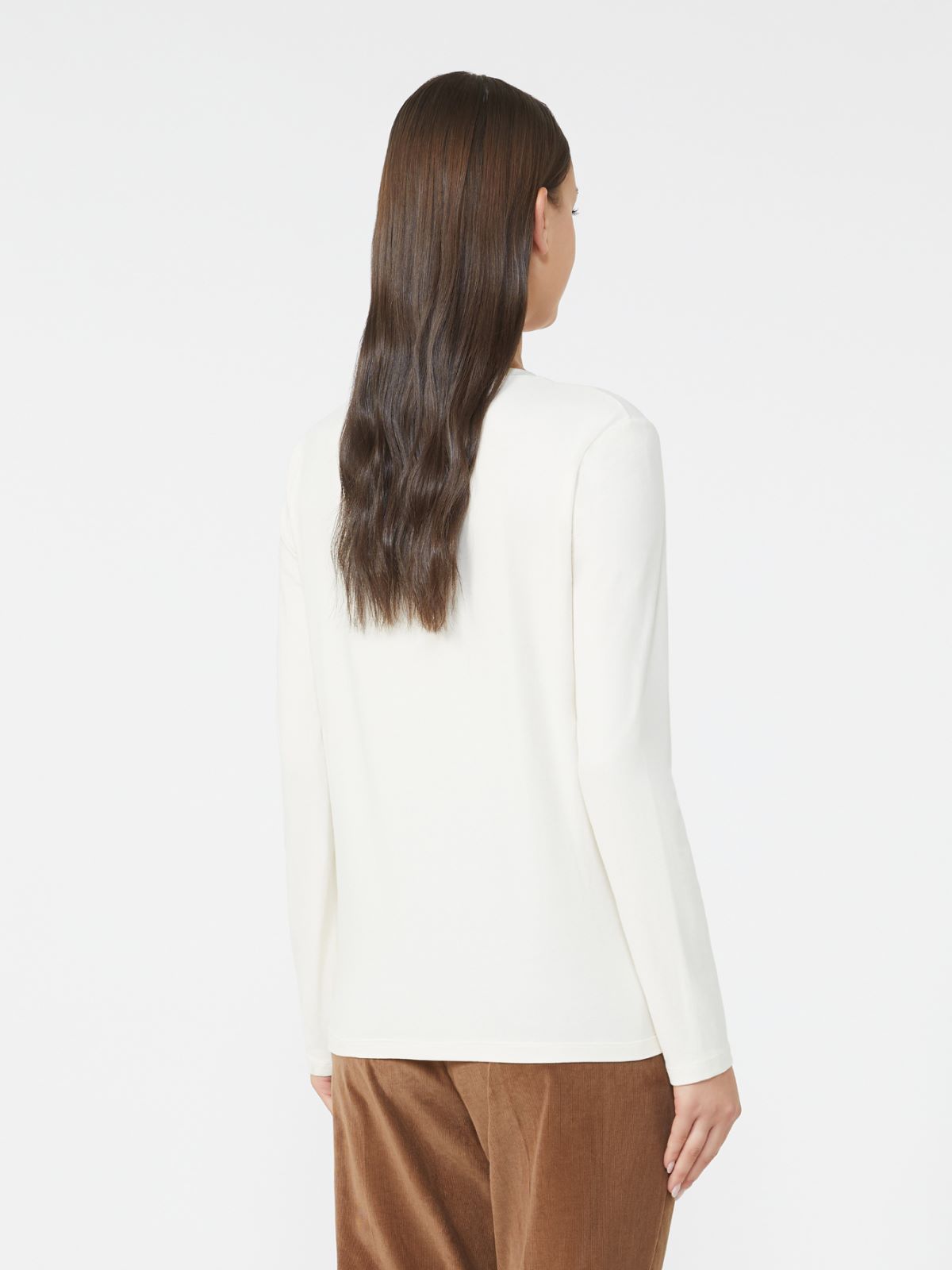 Fitted stretch jersey T-shirt - ECRU - Weekend - 3