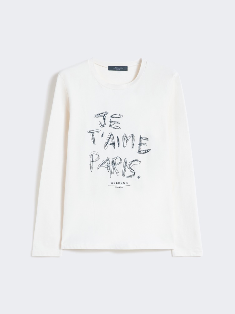 Fitted stretch jersey T-shirt - ECRU - Weekend