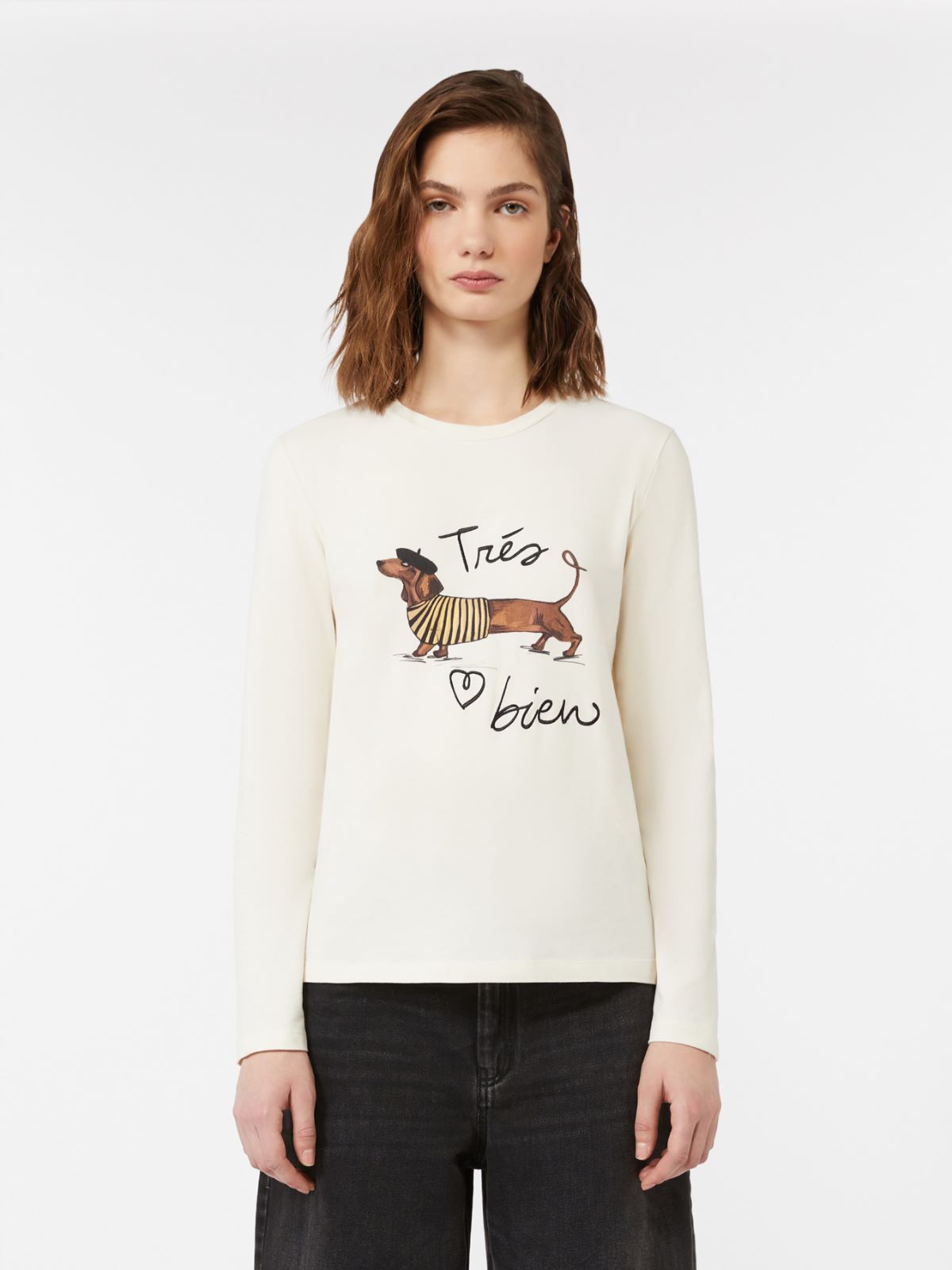 Fitted stretch jersey T-shirt - ECRU - Weekend - 2