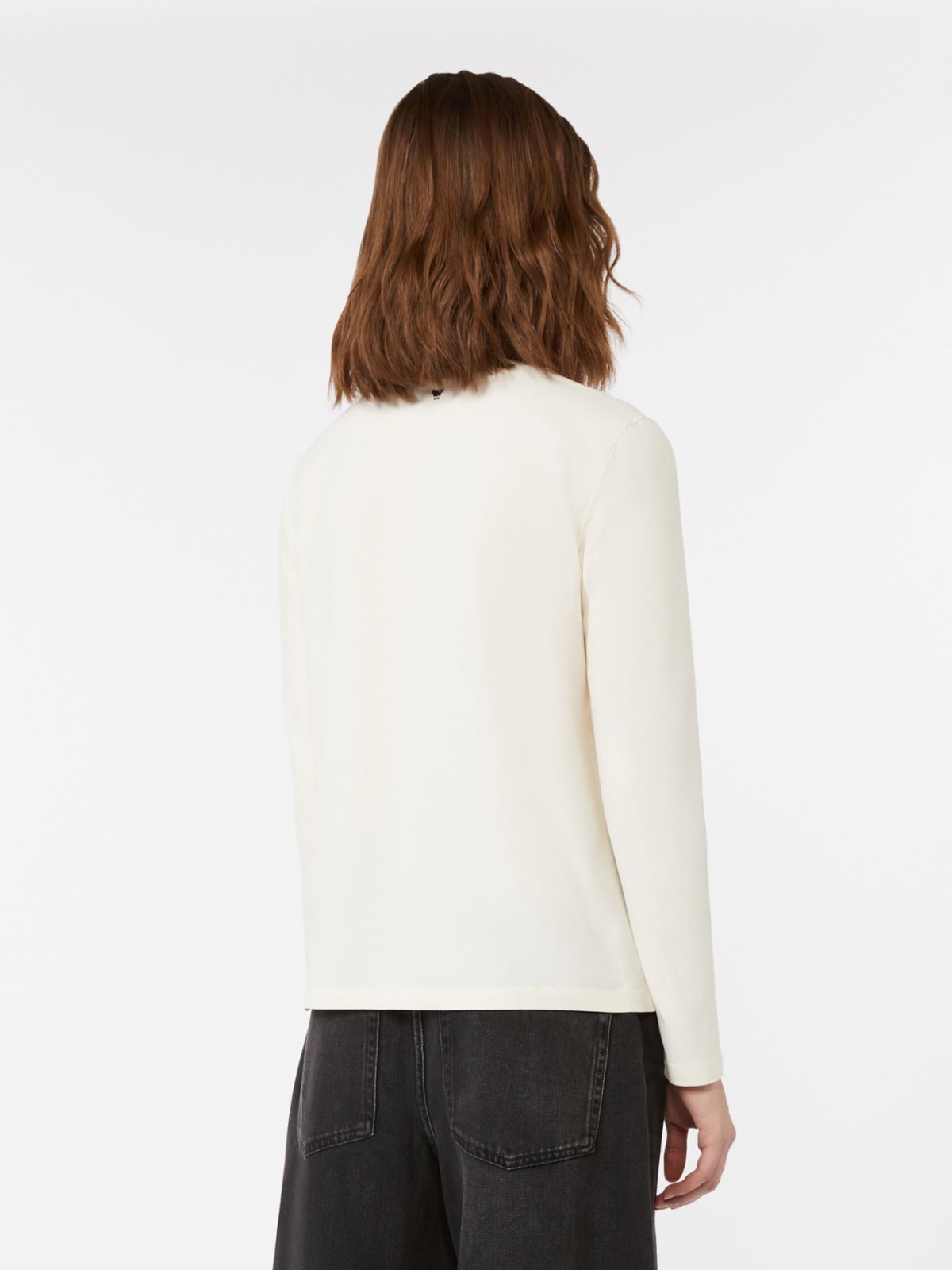 Fitted stretch jersey T-shirt - ECRU - Weekend - 3