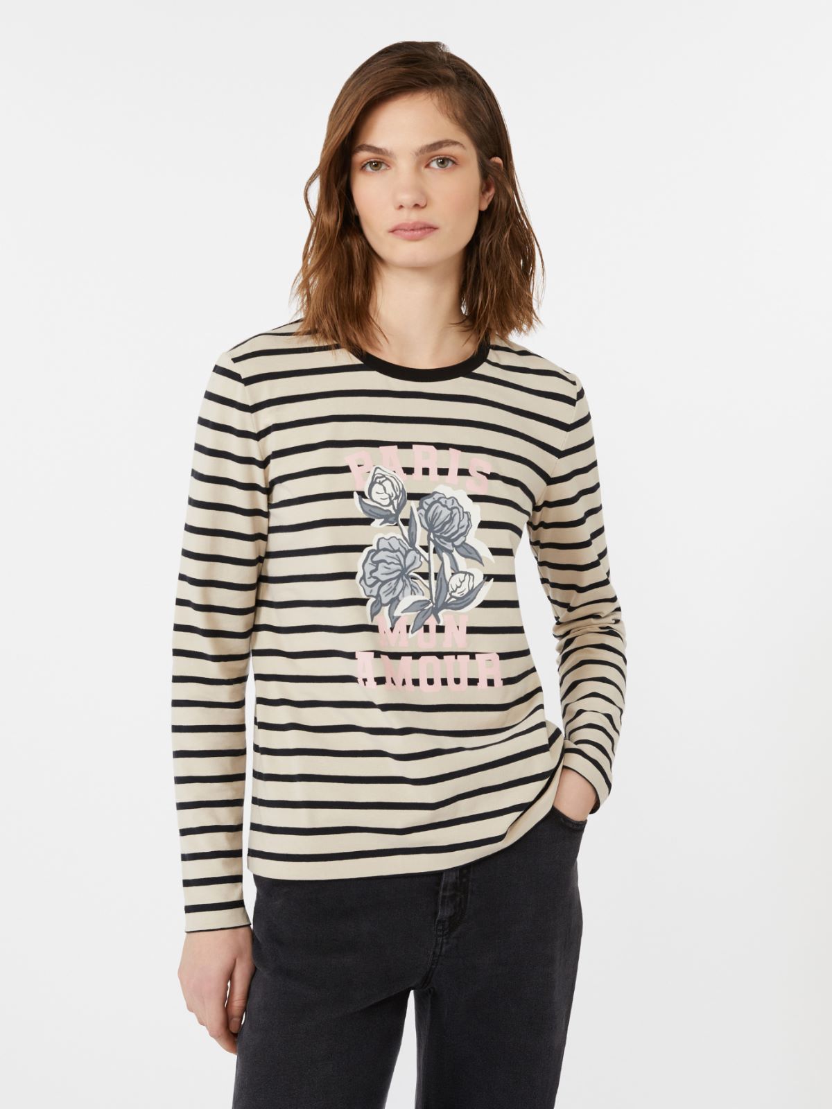 T-shirt in stretch cotton jersey - BEIGE - Weekend - 4