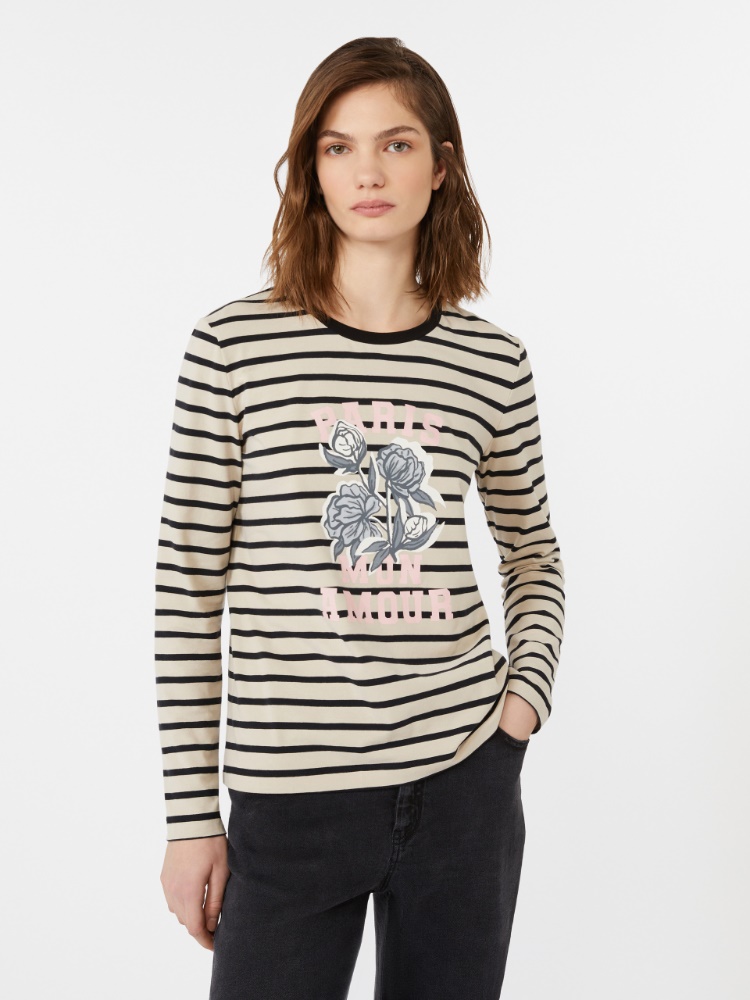 T-shirt in stretch cotton jersey - BEIGE - Weekend