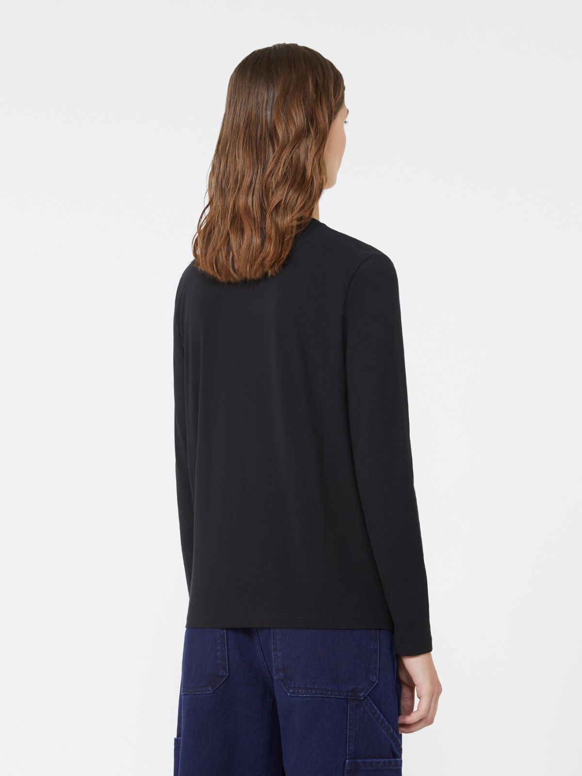 T-shirt in stretch cotton jersey - BLACK - Weekend - 3