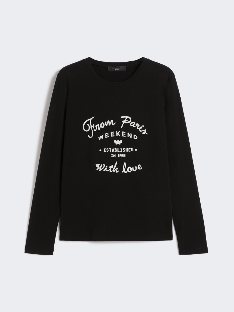 T-shirt in stretch cotton jersey - BLACK - Weekend - 7