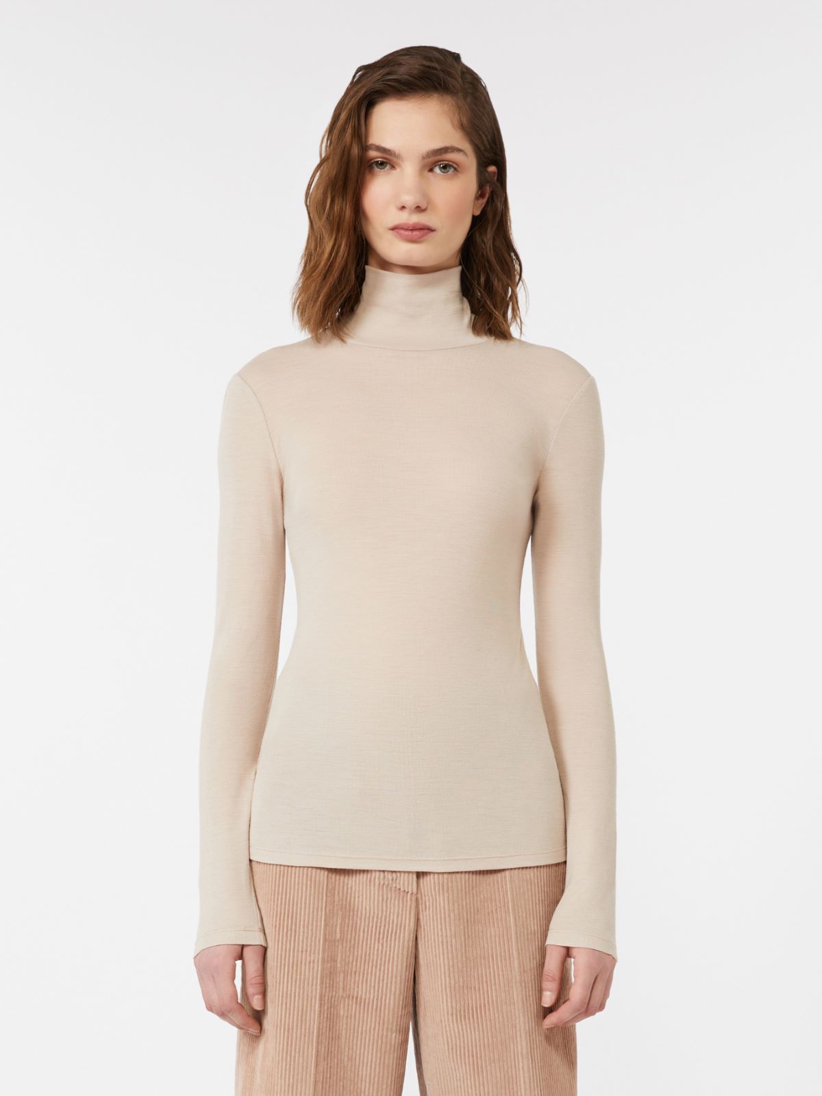 Wool and silk gauze turtleneck - BEIGE - Weekend - 2