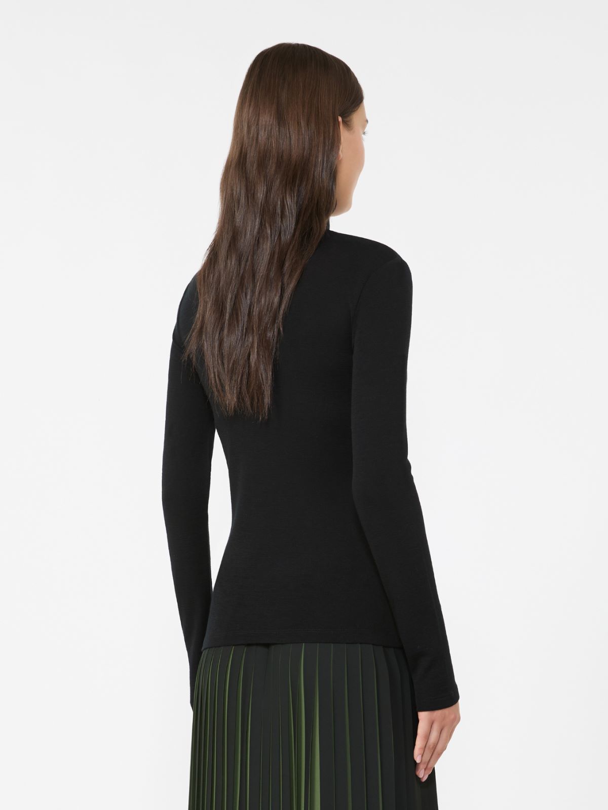 Wool and silk gauze turtleneck - BLACK - Weekend - 3