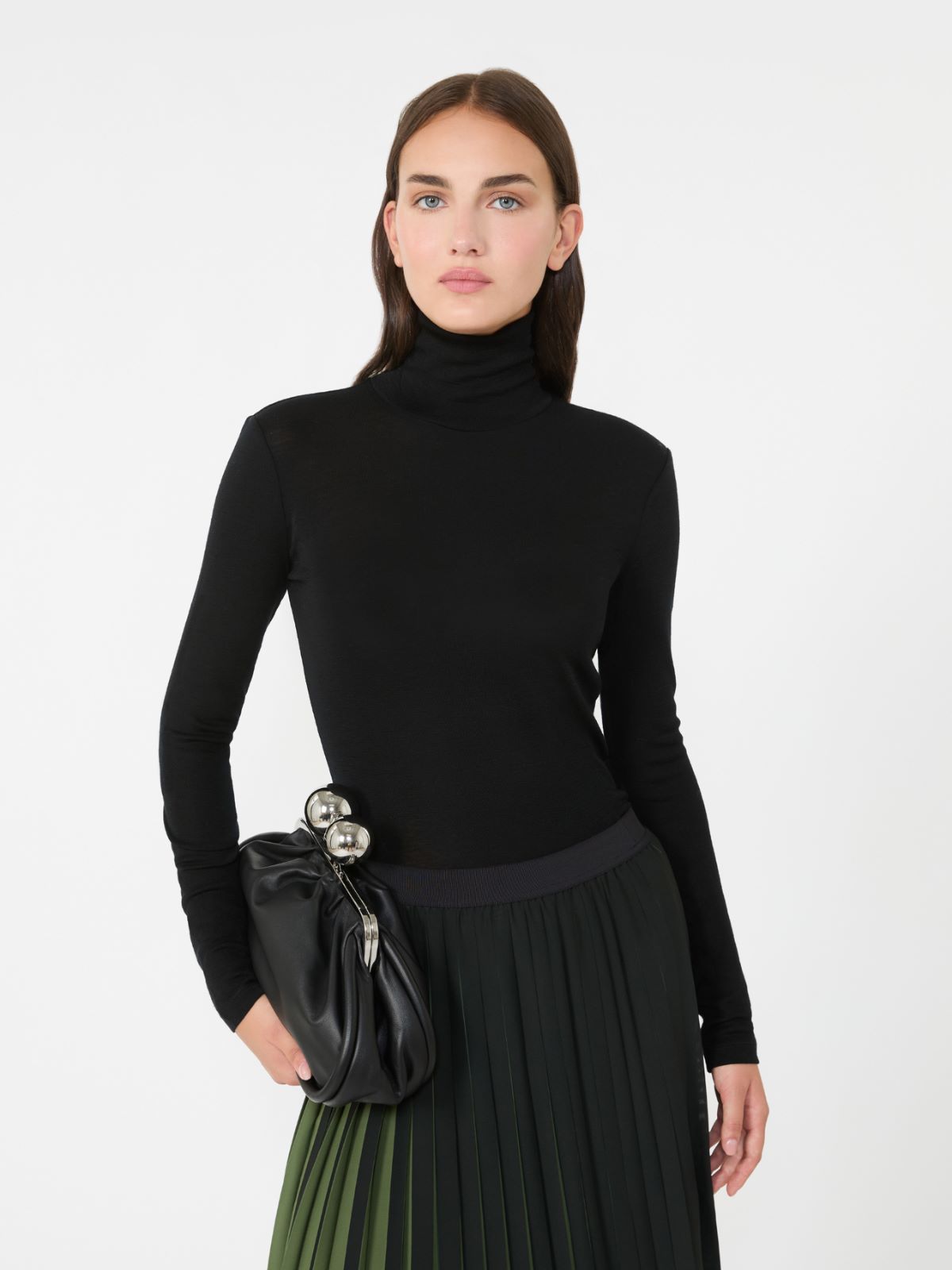 Wool and silk gauze turtleneck - BLACK - Weekend - 4