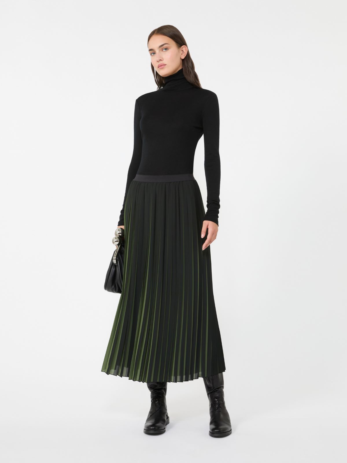 Wool and silk gauze turtleneck - BLACK - Weekend