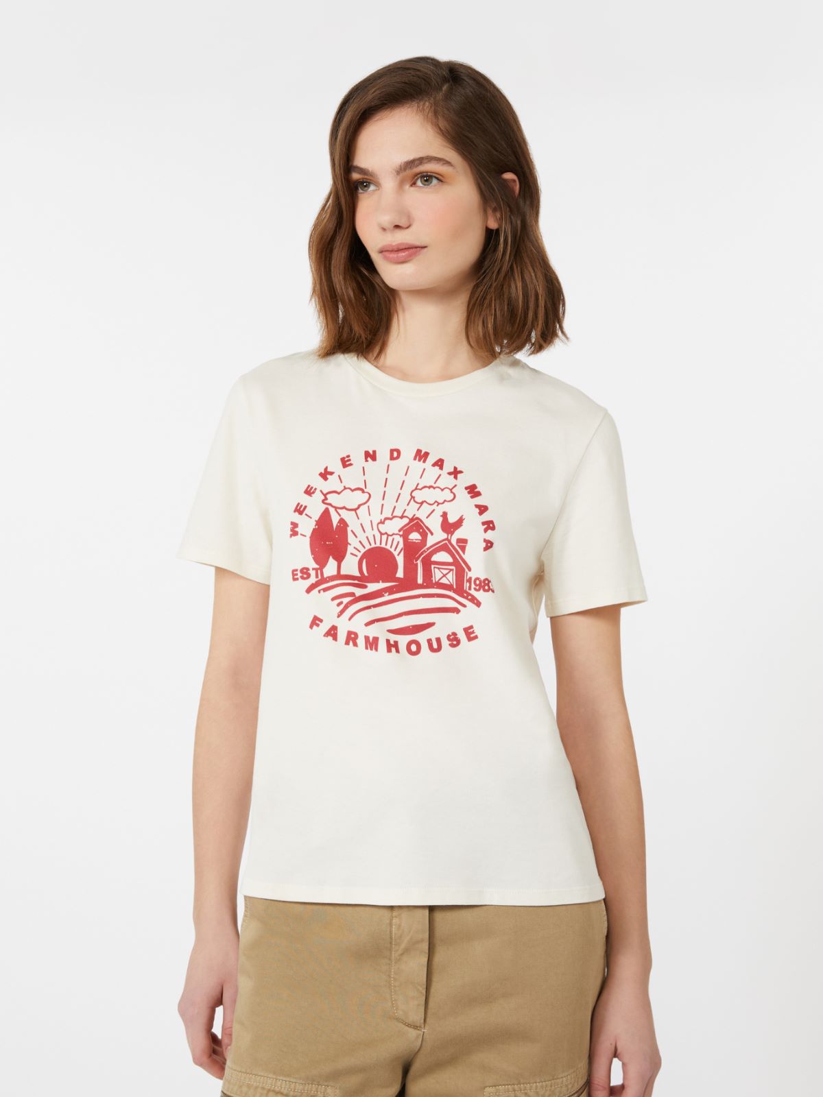 Organic cotton jersey T-shirt - ECRU - Weekend - 4