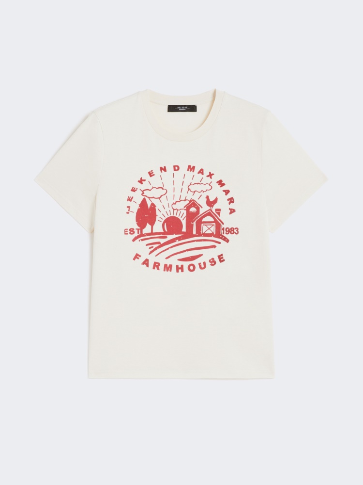 T-shirt in jersey di cotone organico - ECRU - Weekend - 2