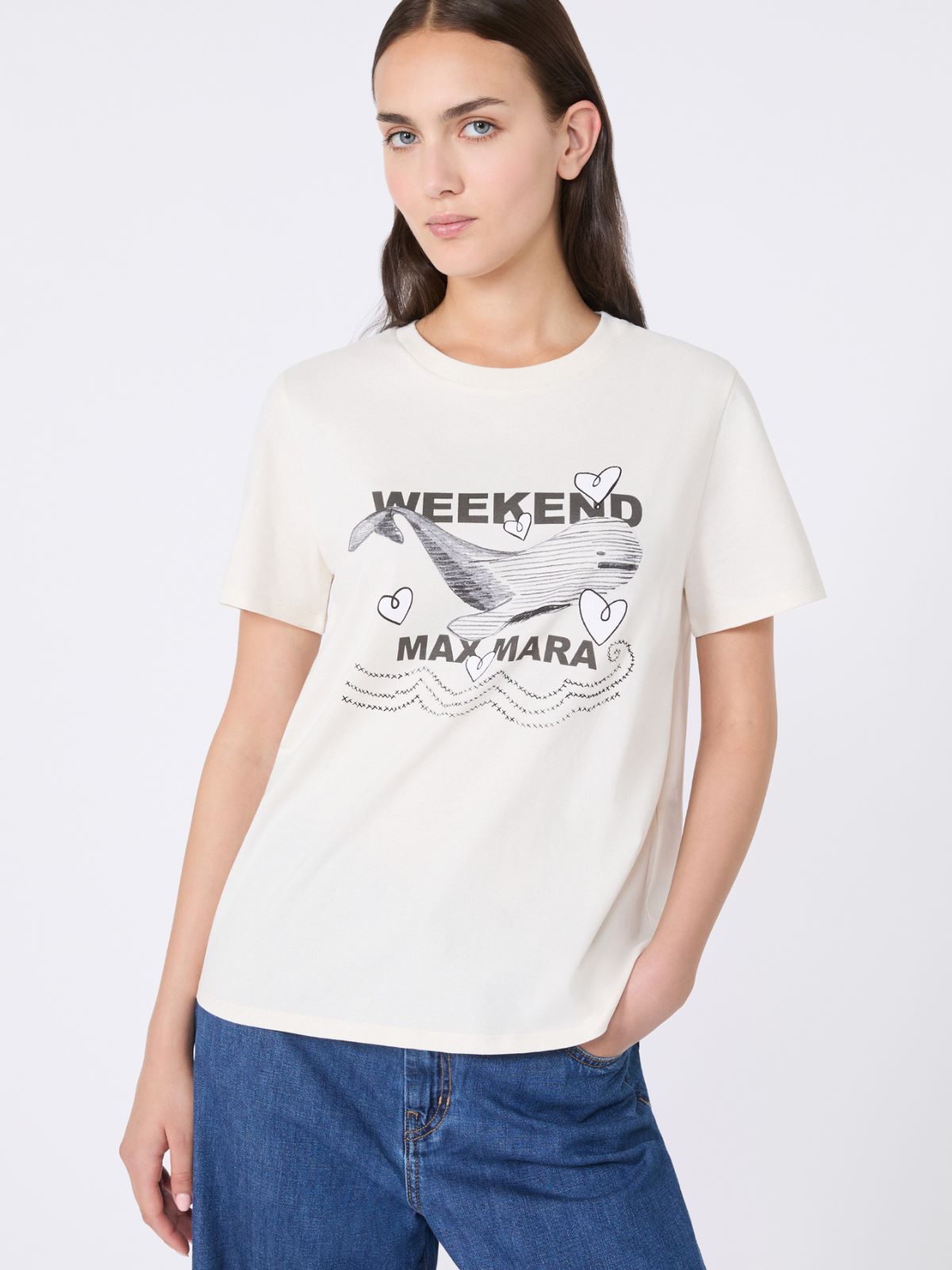 T-shirt in puro cotone - BIANCO AVORIO - Weekend - 4