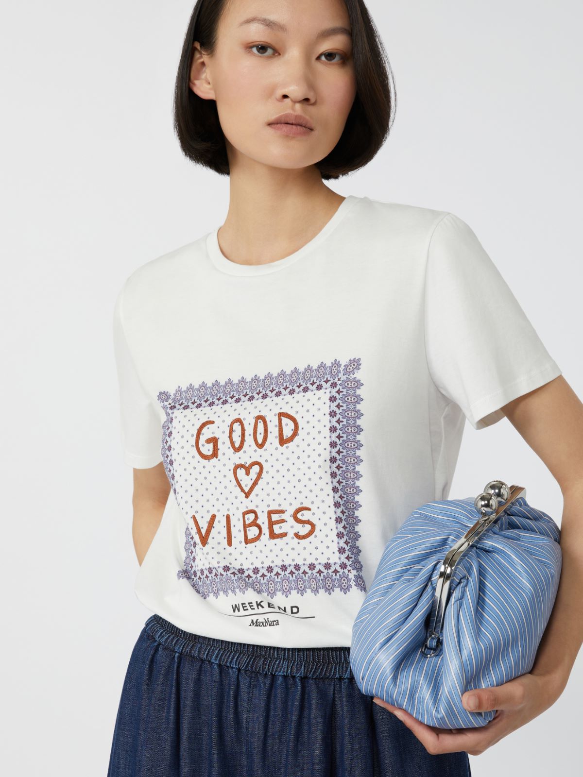 Cotton print T-shirt - WHITE - Weekend - 4