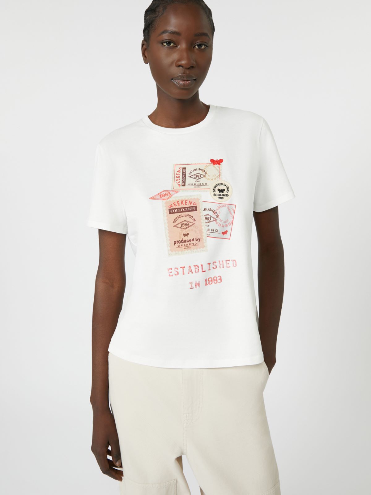 Cotton print T-shirt - WHITE - Weekend - 4