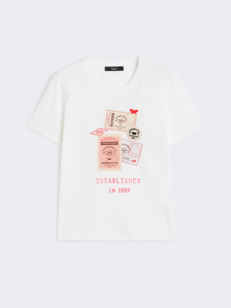 Cotton print T-shirt - WHITE - Weekend - 6