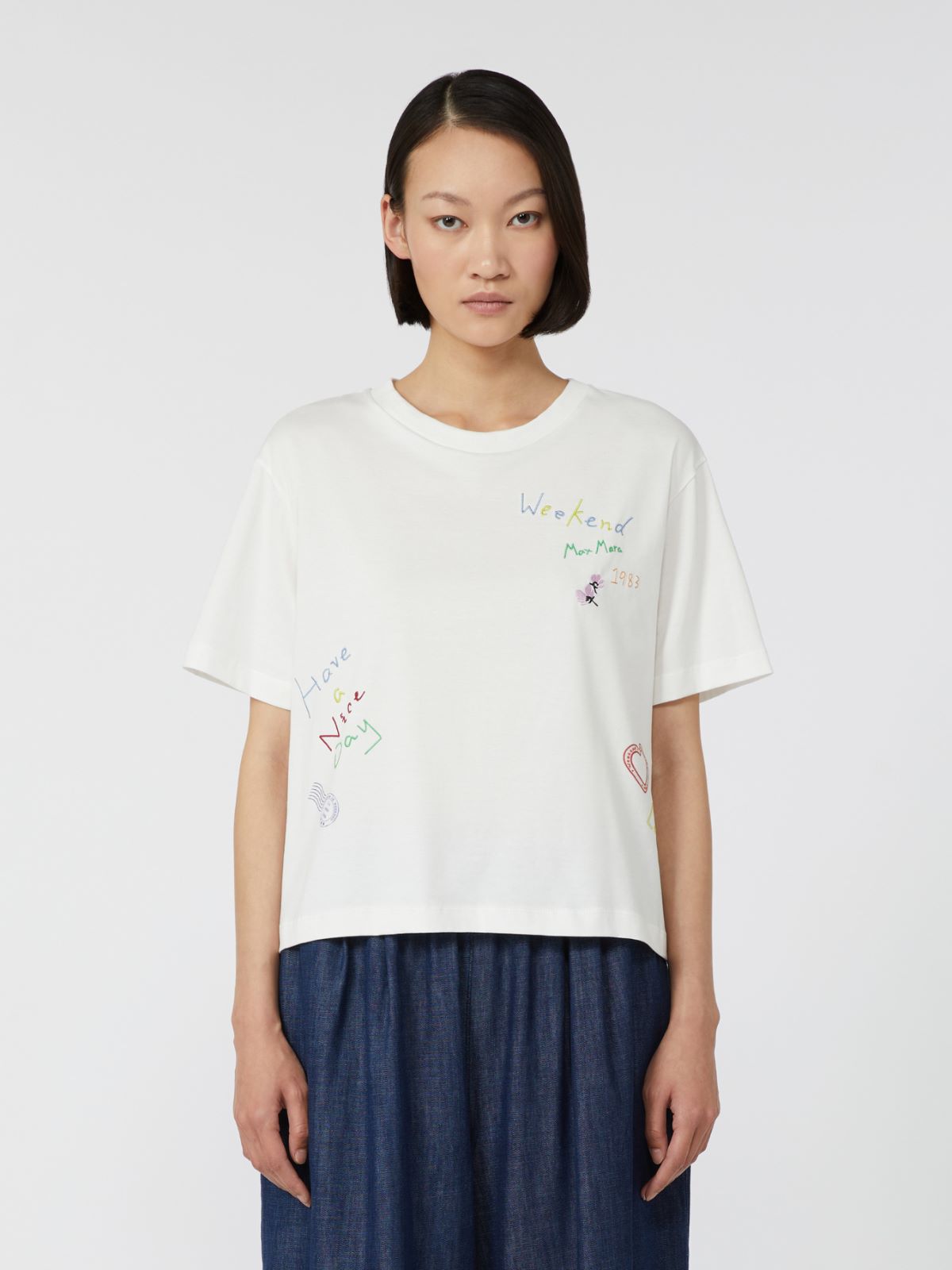Printed organic cotton T-shirt - WHITE - Weekend - 2