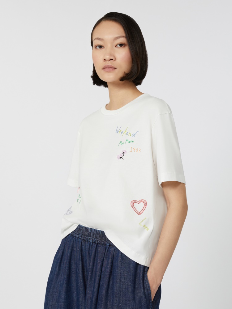 Printed organic cotton T-shirt - WHITE - Weekend