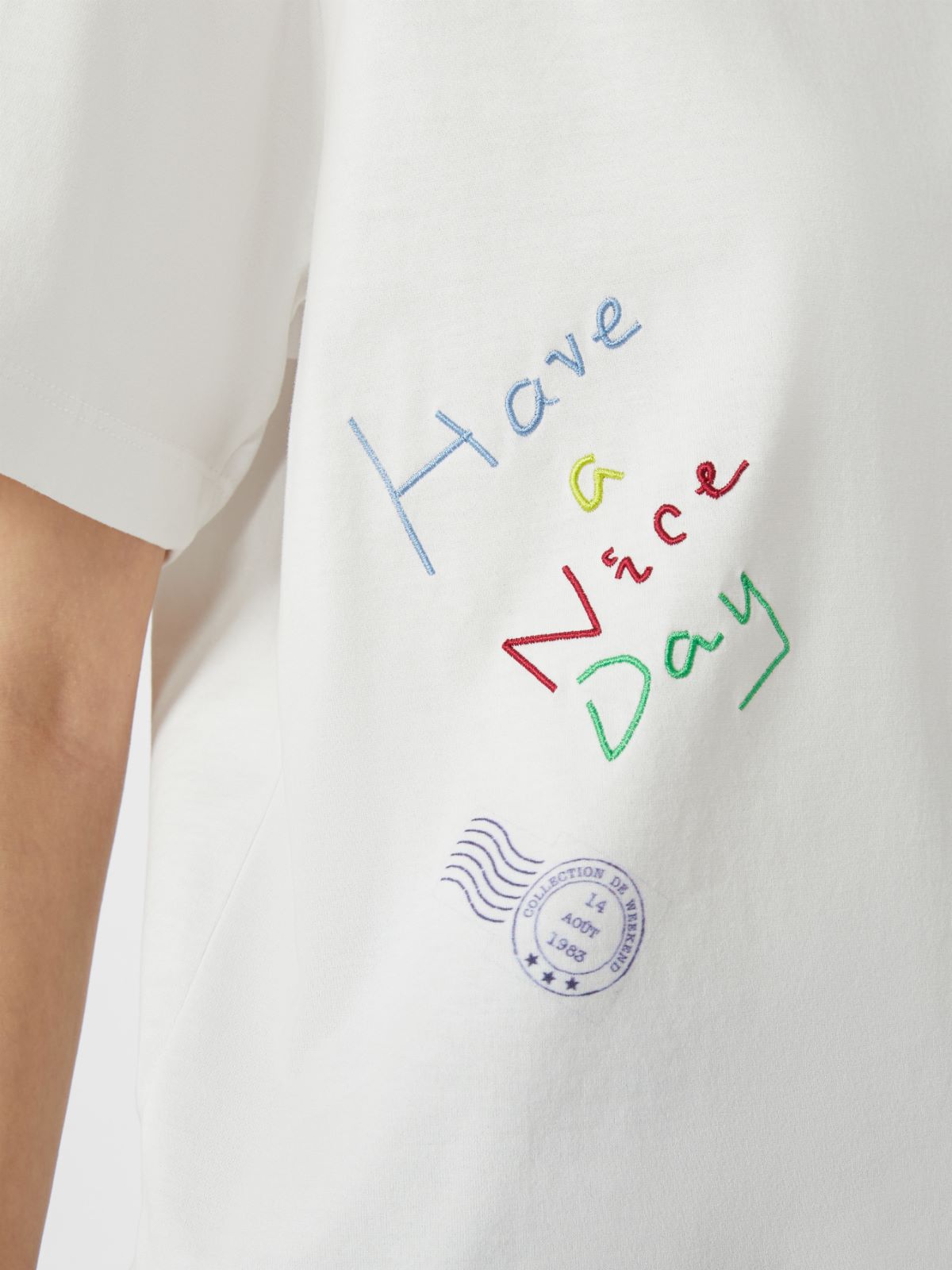 Printed organic cotton T-shirt - WHITE - Weekend - 5