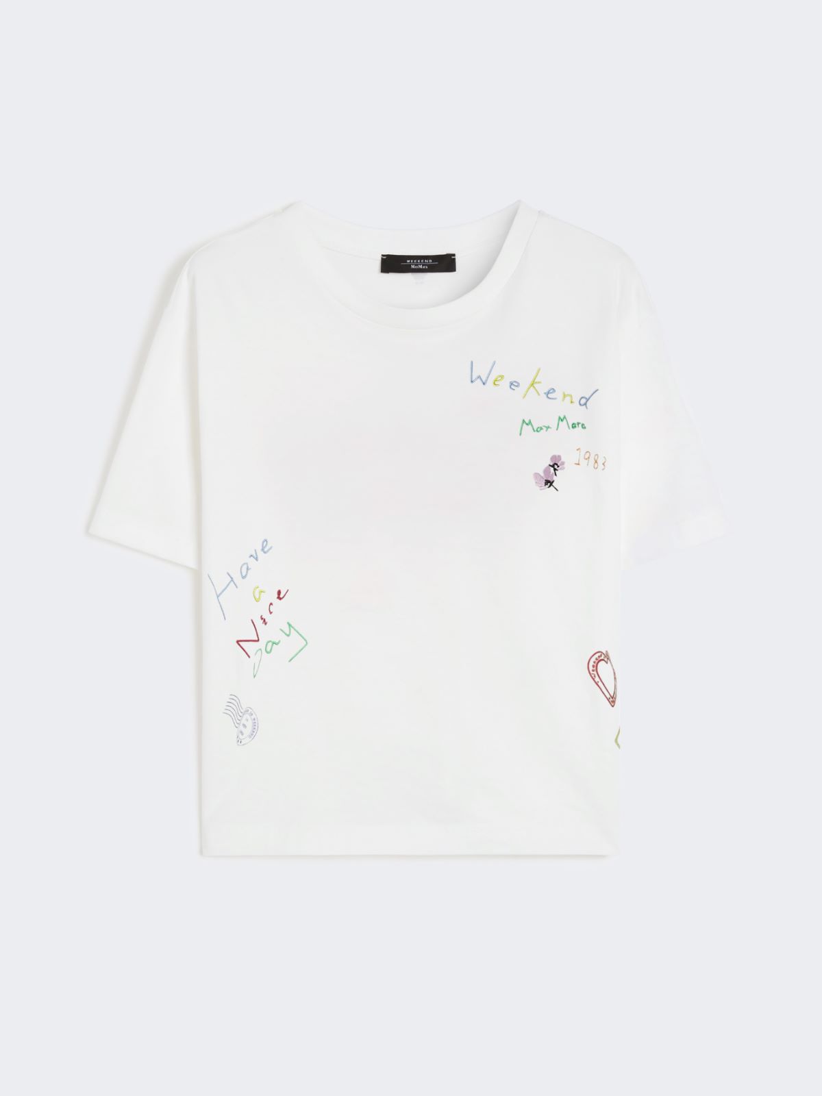 Printed organic cotton T-shirt - WHITE - Weekend - 6