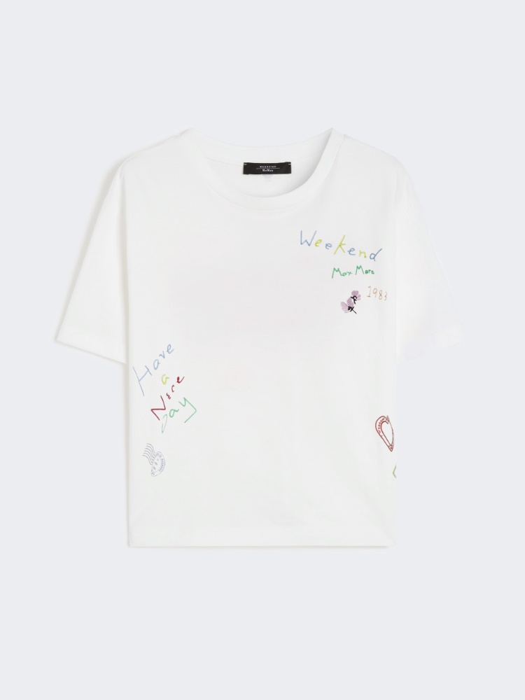 Printed organic cotton T-shirt - WHITE - Weekend - 7