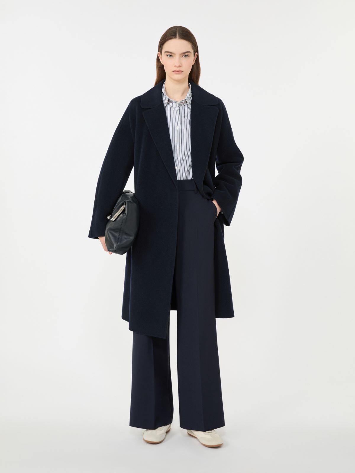 Double-Faced wool-blend robe coat - NAVY - Weekend