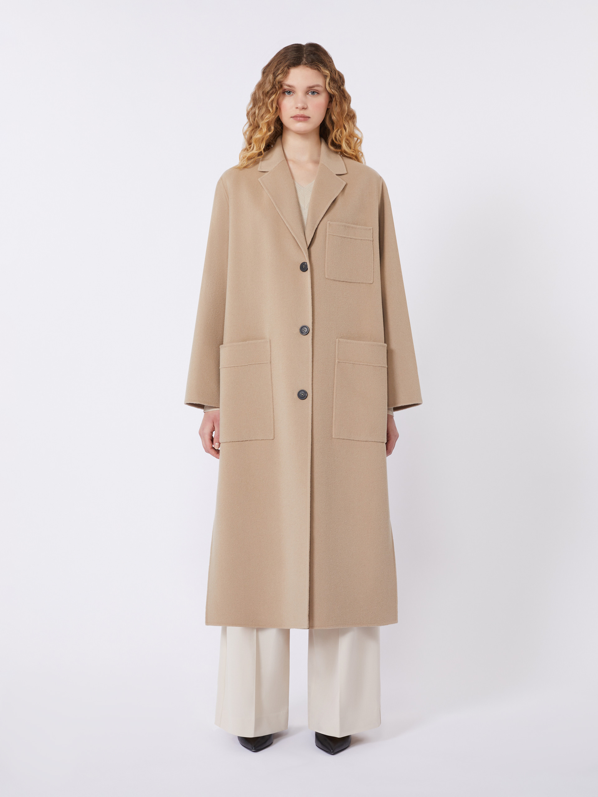 Double-faced wool-blend coat, camel | Weekend Max Mara