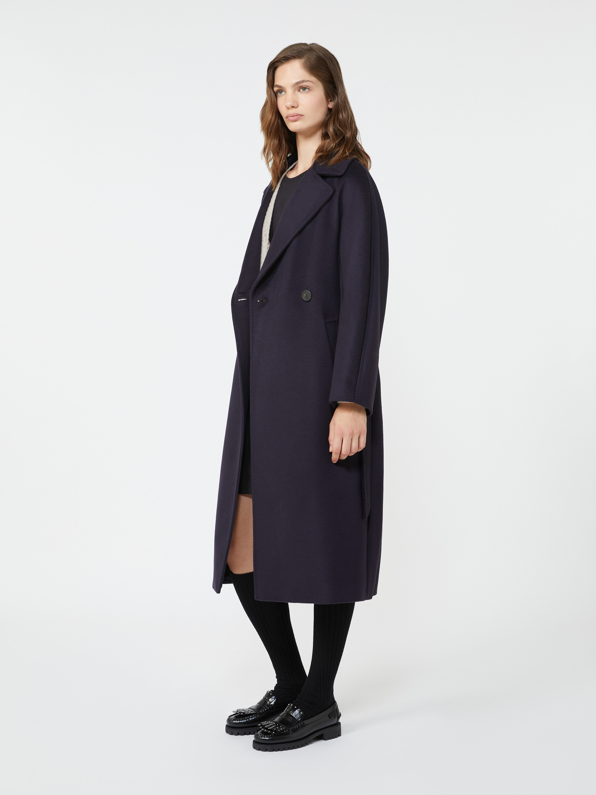 Wool robe coat - NAVY - Weekend Max Mara