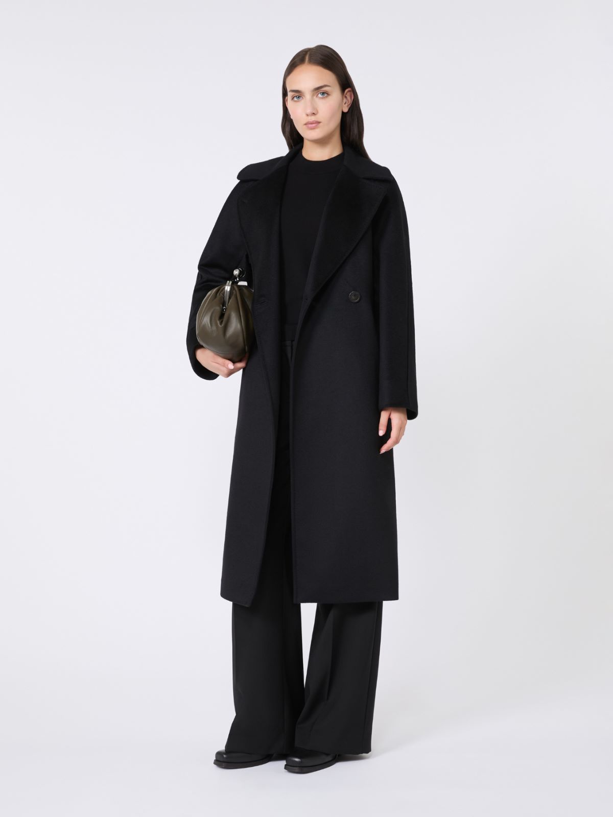 Wool robe coat - BLACK - Weekend