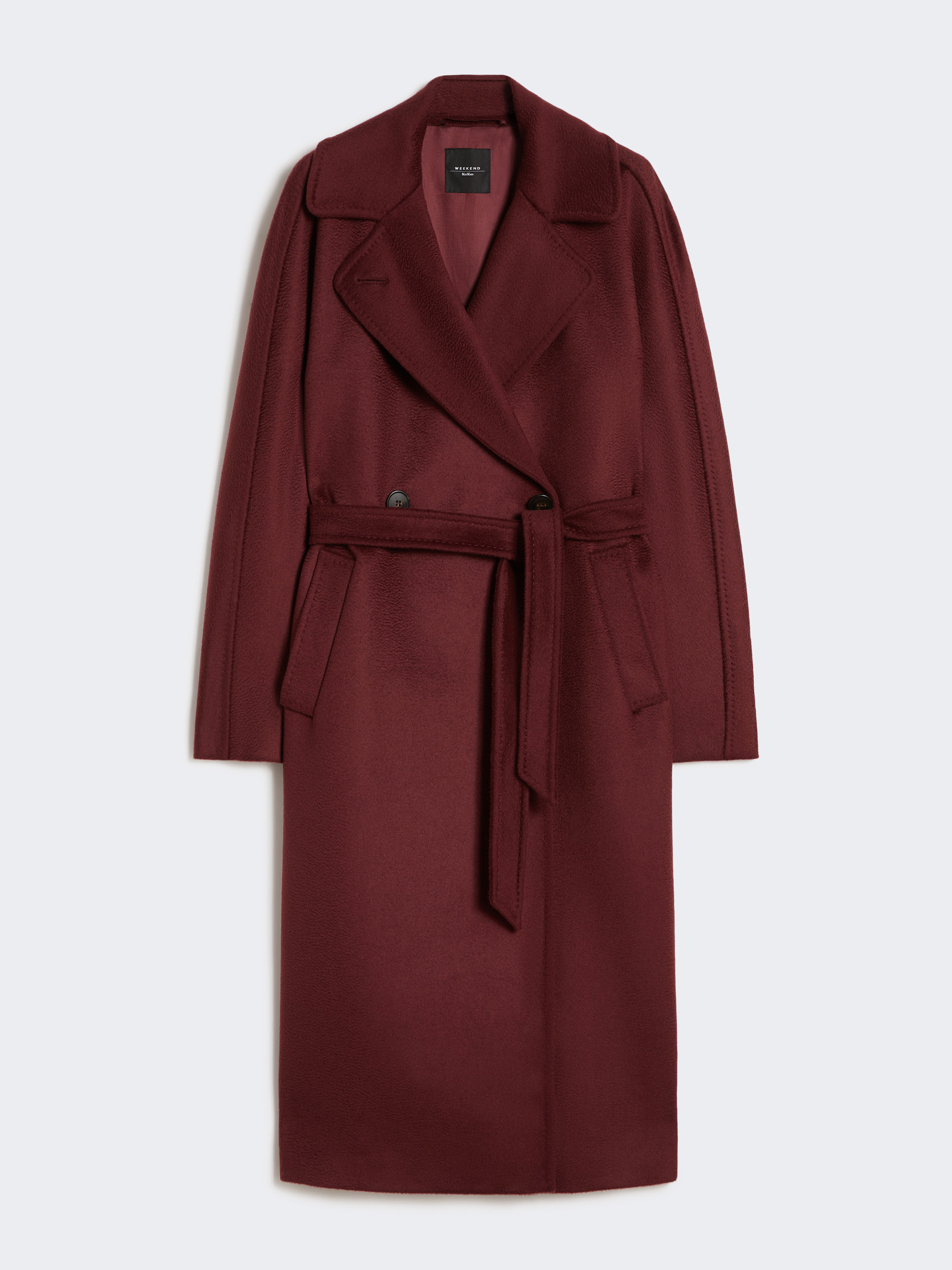 Wool robe coat, bordeaux | Weekend Max Mara