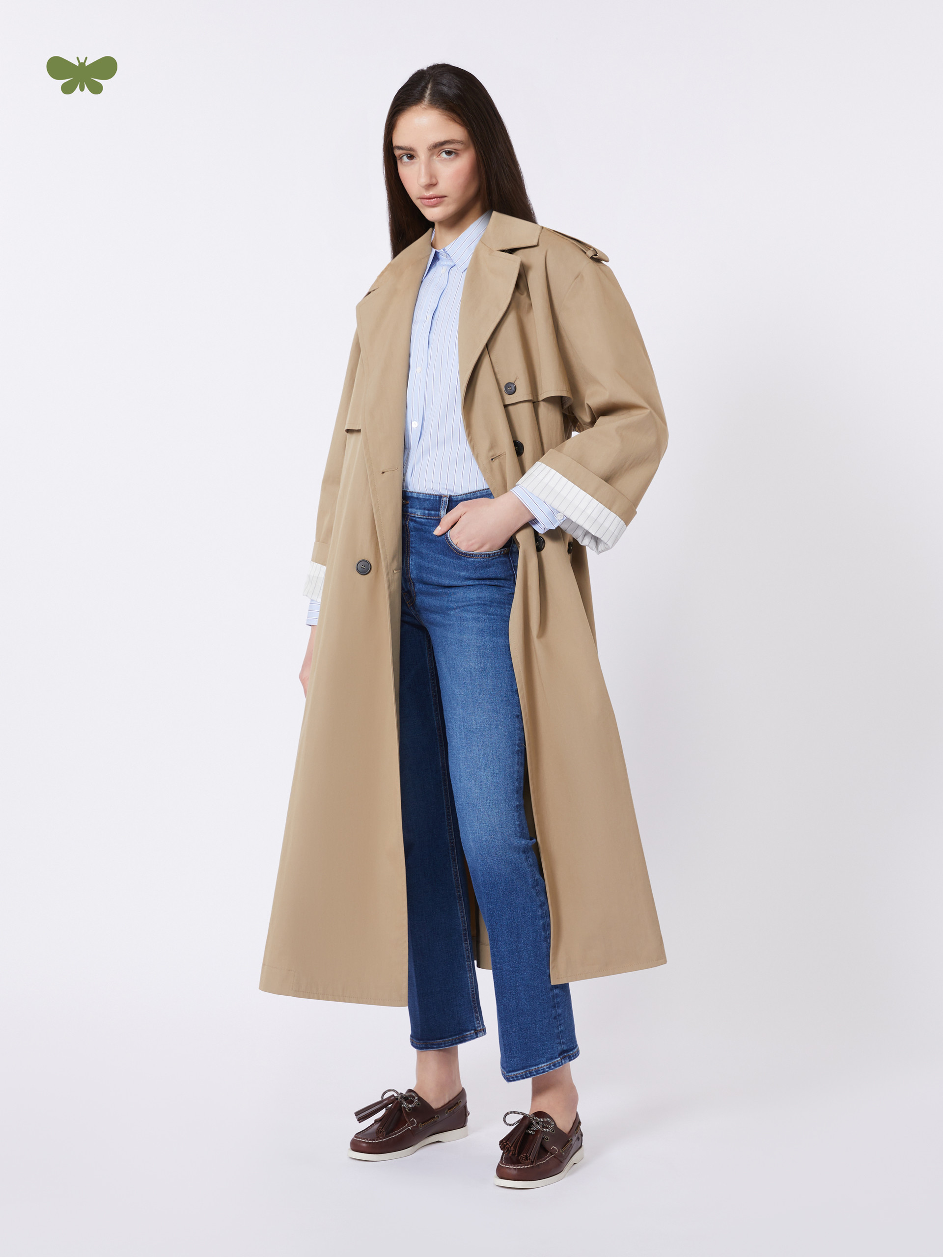 Flowing cotton and nylon trench coat - HAZELNUT BROWN - Weekend Max Mara